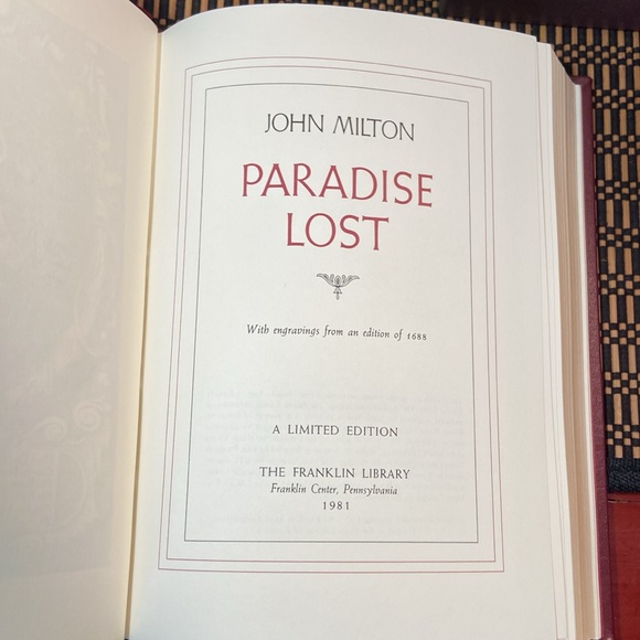 “Paradise Lost” Franklin Library Vintage Limited Edition LeatherBound Book - Picture 4 of 6